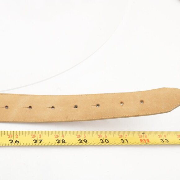 Vintage Brighton Women\'s Belt Size S Small‎ Tan Beige Croc Leather Leaf Buckle